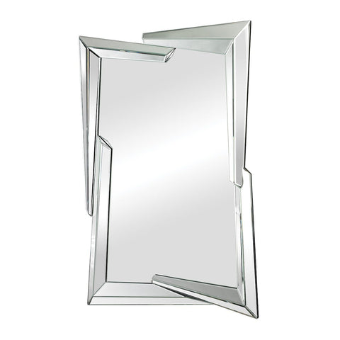 Juxtaposed Angles Clear Beveled Edge Glass Mirror Mirrors Sterling 