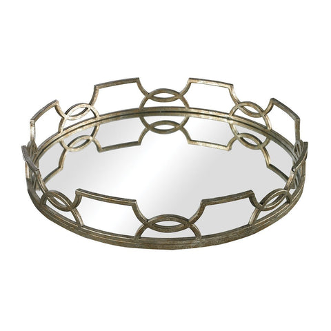 Hucknall Iron Scroll Mirrored Tray - Small ACCESSORIES Sterling 