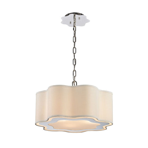 Villoy 3 Light Drum Pendant In Polished Stainless Steel And Nickel Ceiling Dimond Lighting 