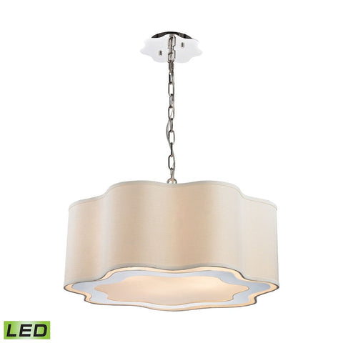 Villoy 6 Light LED Drum Pendant In Polished Stainless Steel And Nickel Ceiling Dimond Lighting 