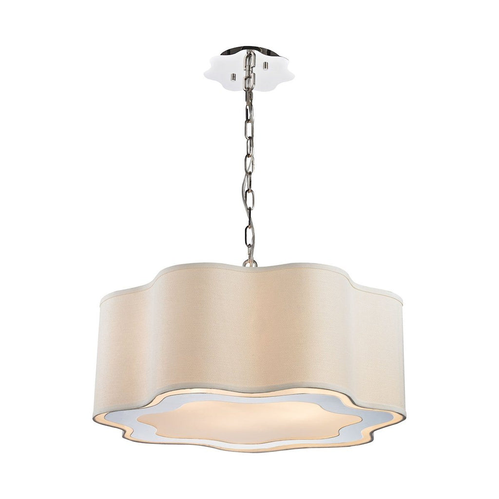 Villoy 6 Light Drum Pendant In Polished Stainless Steel And Nickel Ceiling Dimond Lighting 