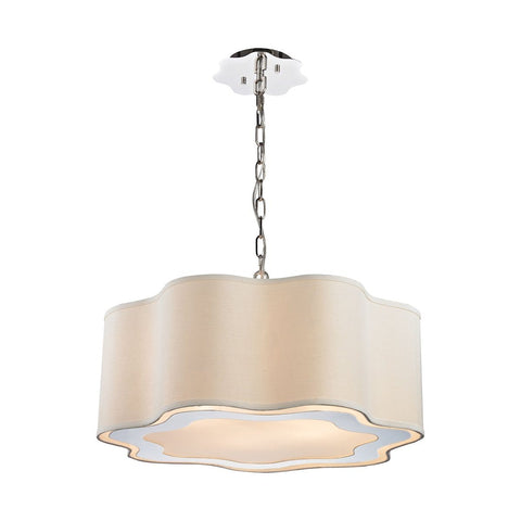 Villoy 6 Light Drum Pendant In Polished Stainless Steel And Nickel Ceiling Dimond Lighting 