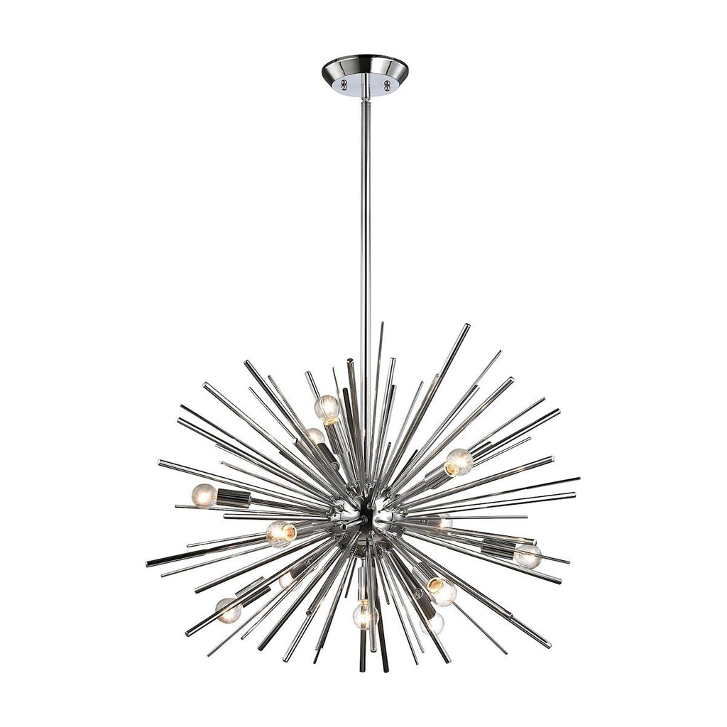 Starburst 12 Light Pendant In Chrome Ceiling Dimond Lighting 