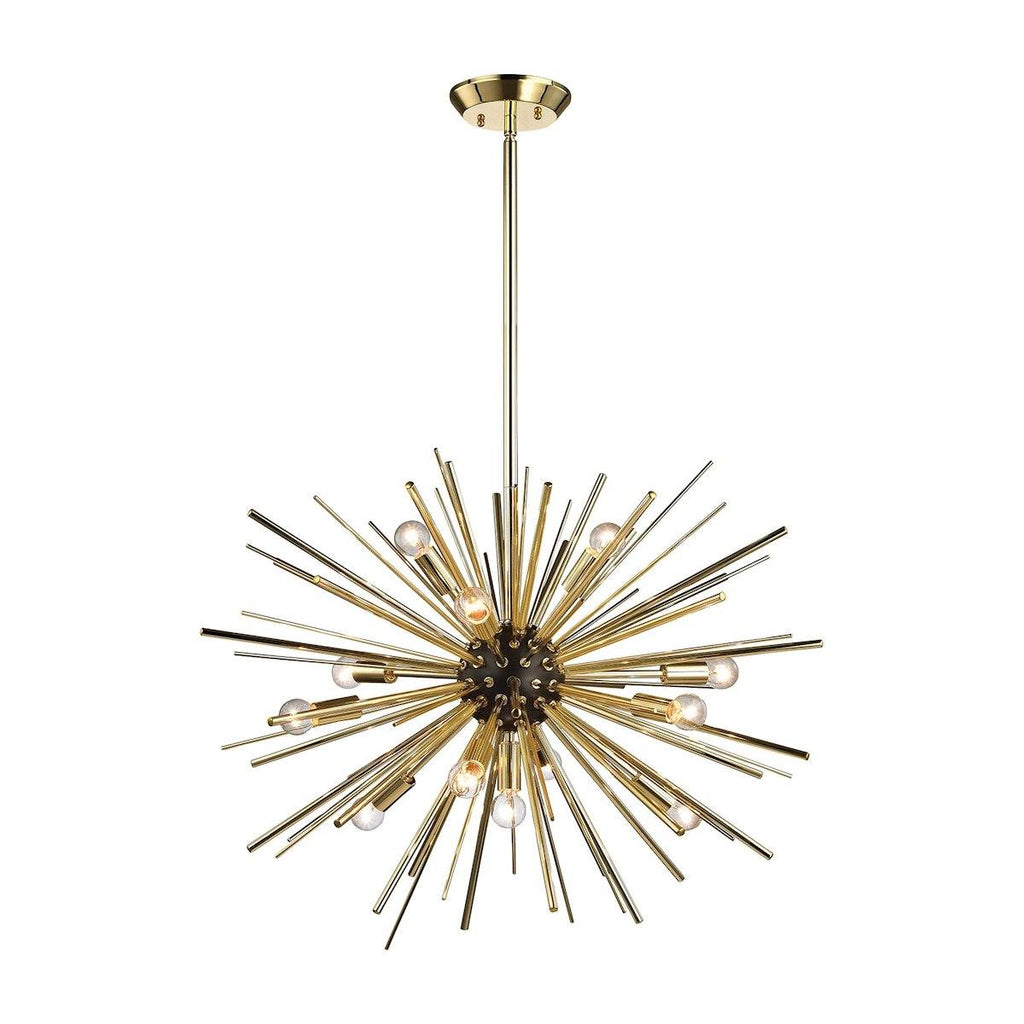 Starburst 12 Light Pendant In Gold Ceiling Dimond Lighting 