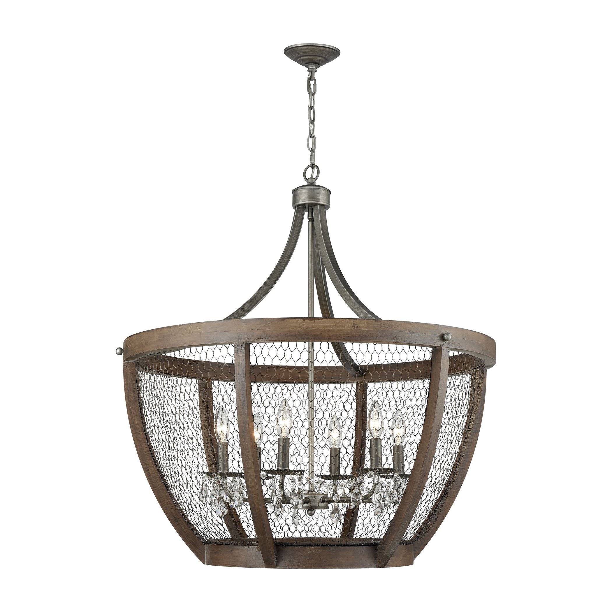 Renaissance Invention Wide Basket Pendant Ceiling Dimond Lighting 