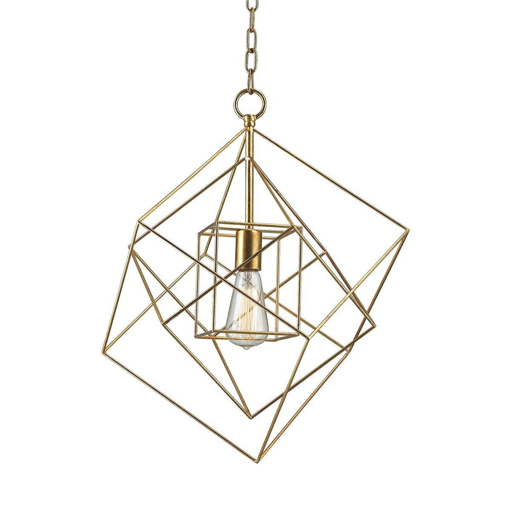 Neil 1 Light Box Pendant In Gold Leaf - Small Ceiling Dimond Lighting 