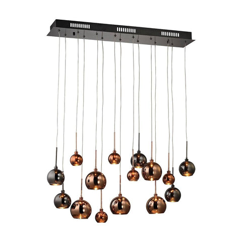 Nexion 15 Light Chandelier In Black Chrome - Large Ceiling Dimond Lighting 