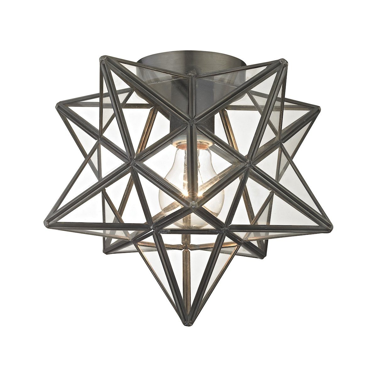 Moravian Star Flush Mount - Bronze With Clear Glass Ceiling Sterling 