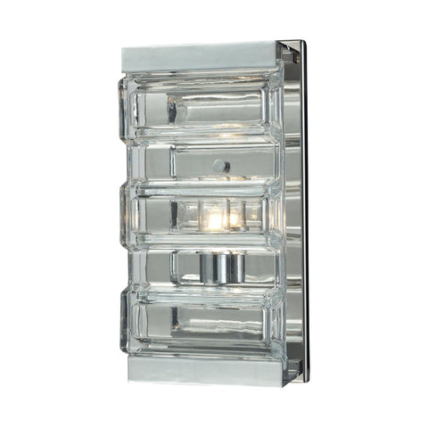 Corrugated Glass 1 Light Vanity In Polished Chrome Wall Elk Lighting 
