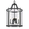 Payton 4 Light Pendant in Black with Clear Glass Ceiling Golden Lighting 