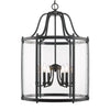 Payton 6 Light Pendant in Black with Clear Glass Ceiling Golden Lighting 
