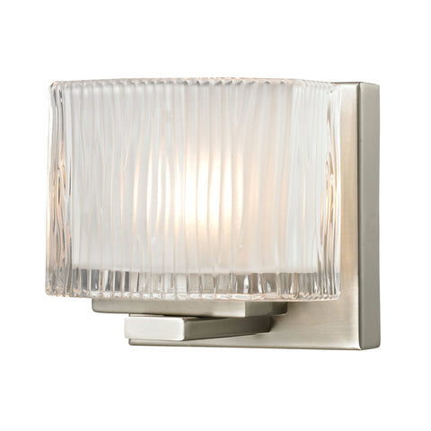 Chiseled Glass 1 Light Vanity In Brushed Nickel Wall Elk Lighting 