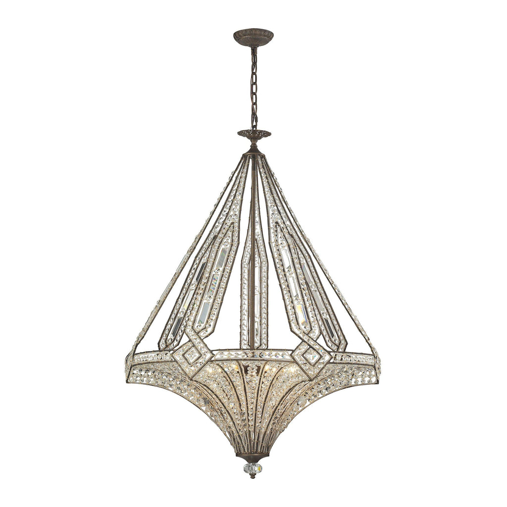 Jausten 7 Light Chandelier In Antique Bronze Ceiling Elk Lighting 