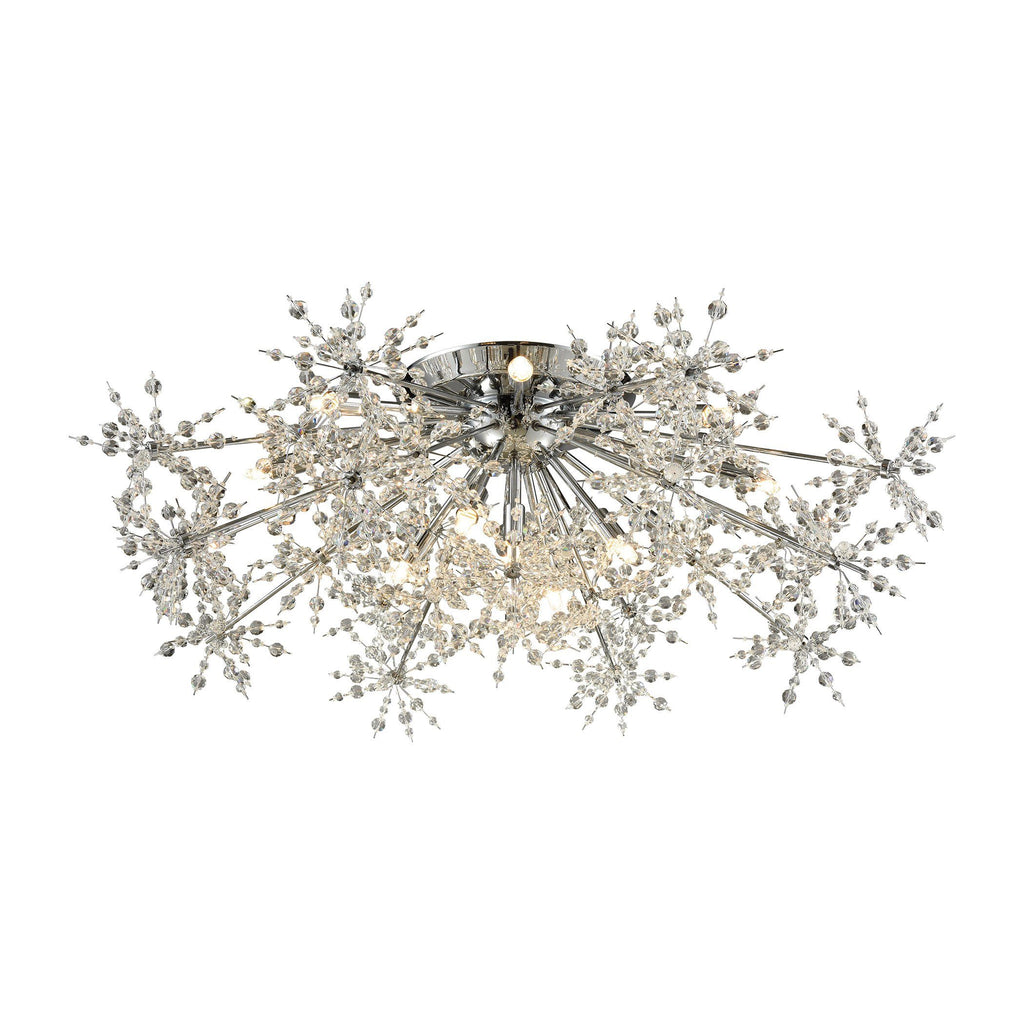 Snowburst 13 Light Semi Flush In Polished Chrome Semi Flushmount Elk Lighting 