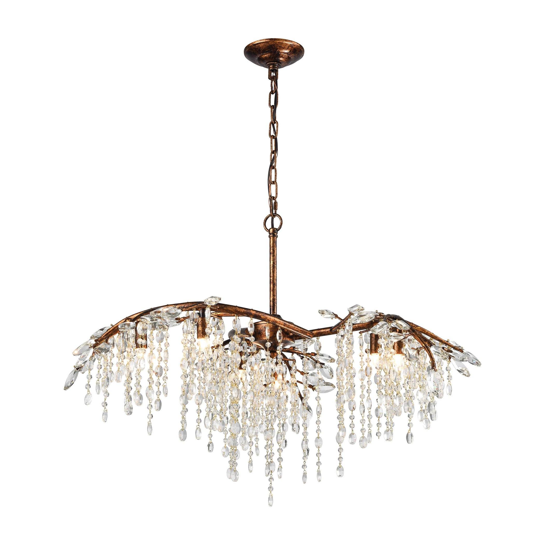 Elia 6 Light Chandelier In Spanish Bronze Ceiling Elk Lighting 