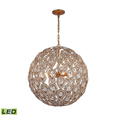 Evolve 8 Light LED Chandelier In Matte Gold Ceiling Elk Lighting 