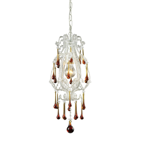 Opulence Pendant In Antique White And Amber Crystal Ceiling Elk Lighting 
