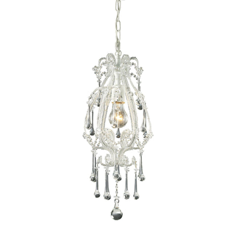 Opulence Pendant In Antique White And Clear Crystal Ceiling Elk Lighting 