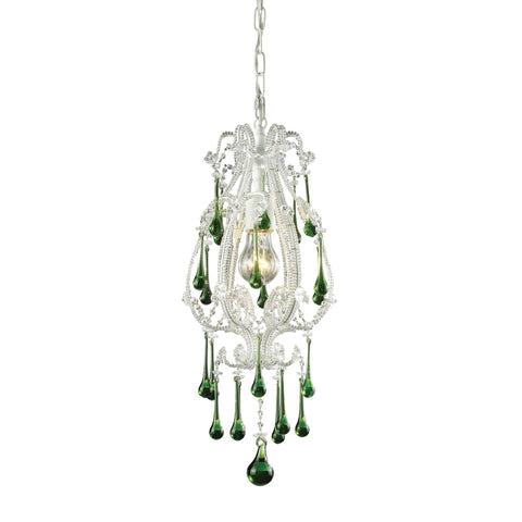 Opulence Pendant In Antique White And Lime Crystal Ceiling Elk Lighting 