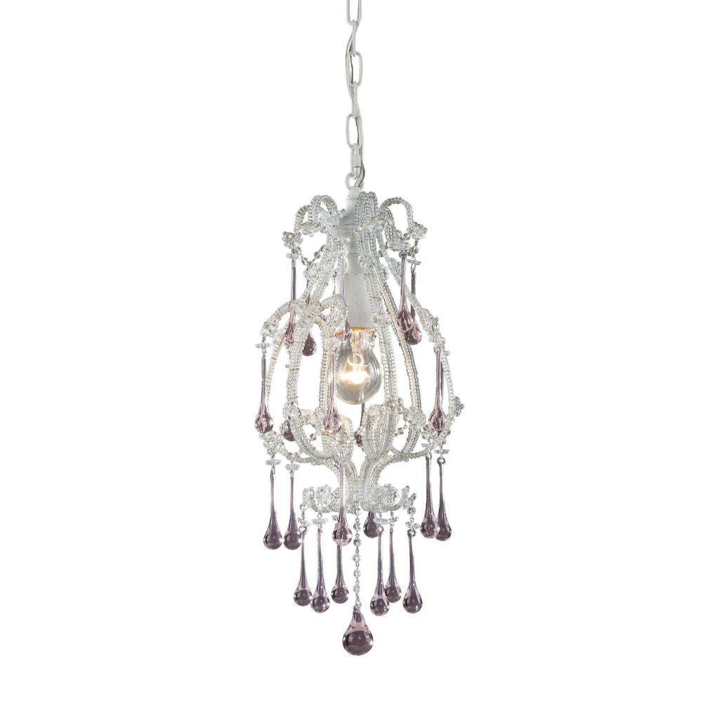Opulence Pendant In Antique White And Rose Crystal Ceiling Elk Lighting 