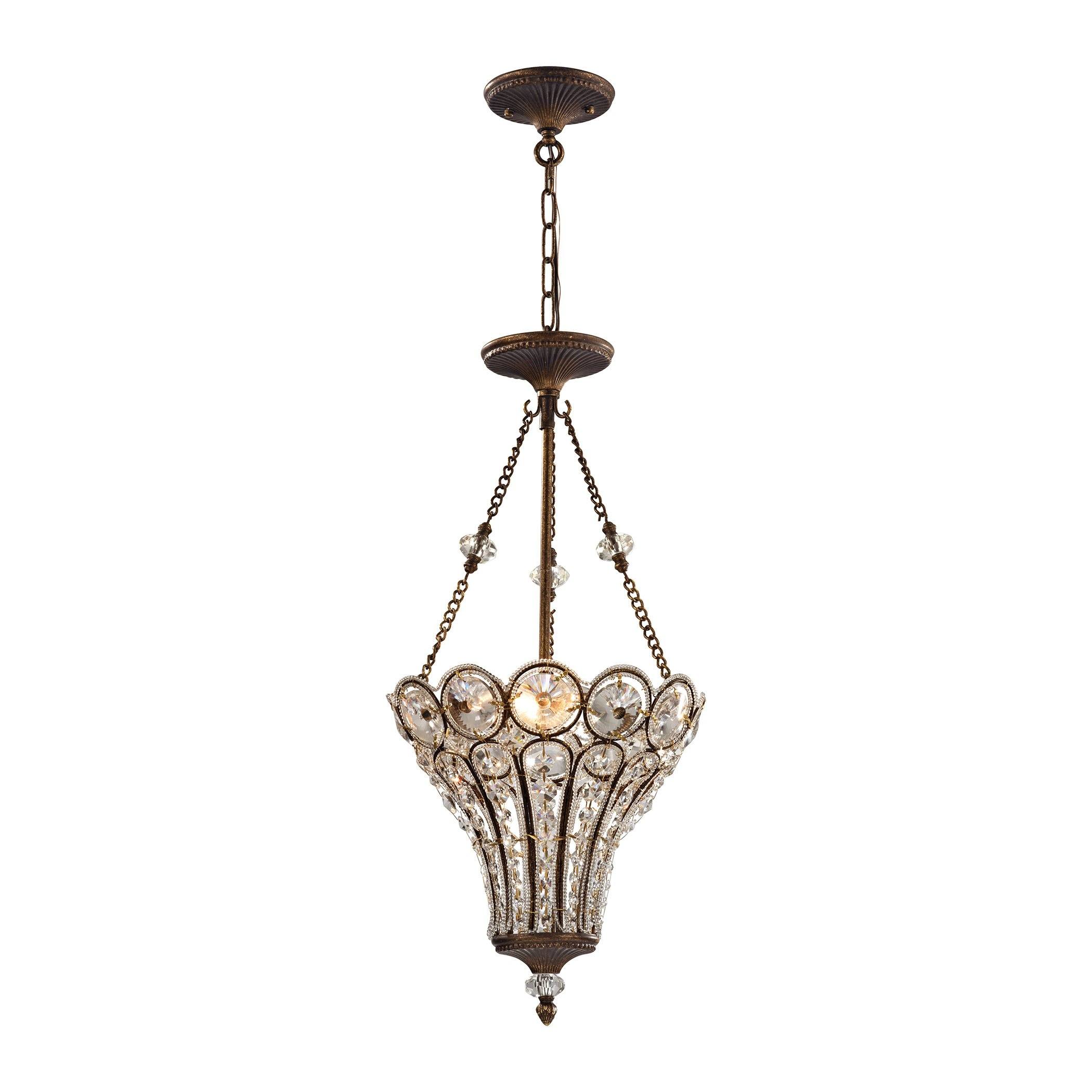 Christina 3 Light Chandelier In Mocha Ceiling Elk Lighting 