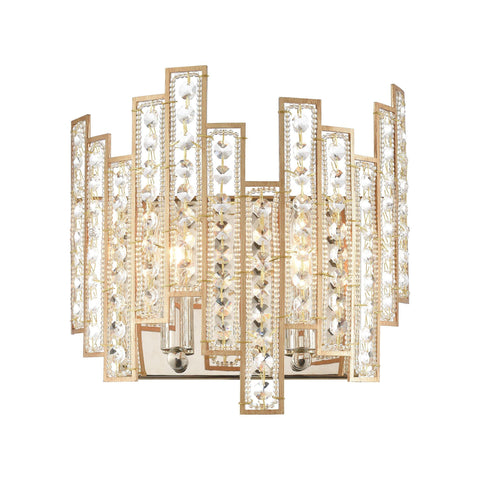 Equilibrium 2-Light Sconce in Matte Gold with Clear Crystal Wall Elk Lighting 