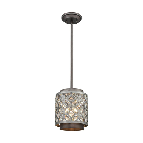 Rosslyn 1 Pendant Weathered Zinc/Matte Silver Ceiling Elk Lighting 