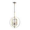 Geosphere 3-Light Chandelier in Polished Nickel and Parisian Gold Leaf