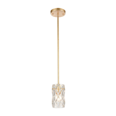 Jenning 1-Light Mini Pendant in Parisian Gold Leaf with Clear Crystal