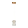 Jenning 1-Light Mini Pendant in Satin Brass with Frosted Crystal