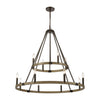 Transitions 12-Light Chandelier in Oil Rubbed Bronze and Aspen Finish