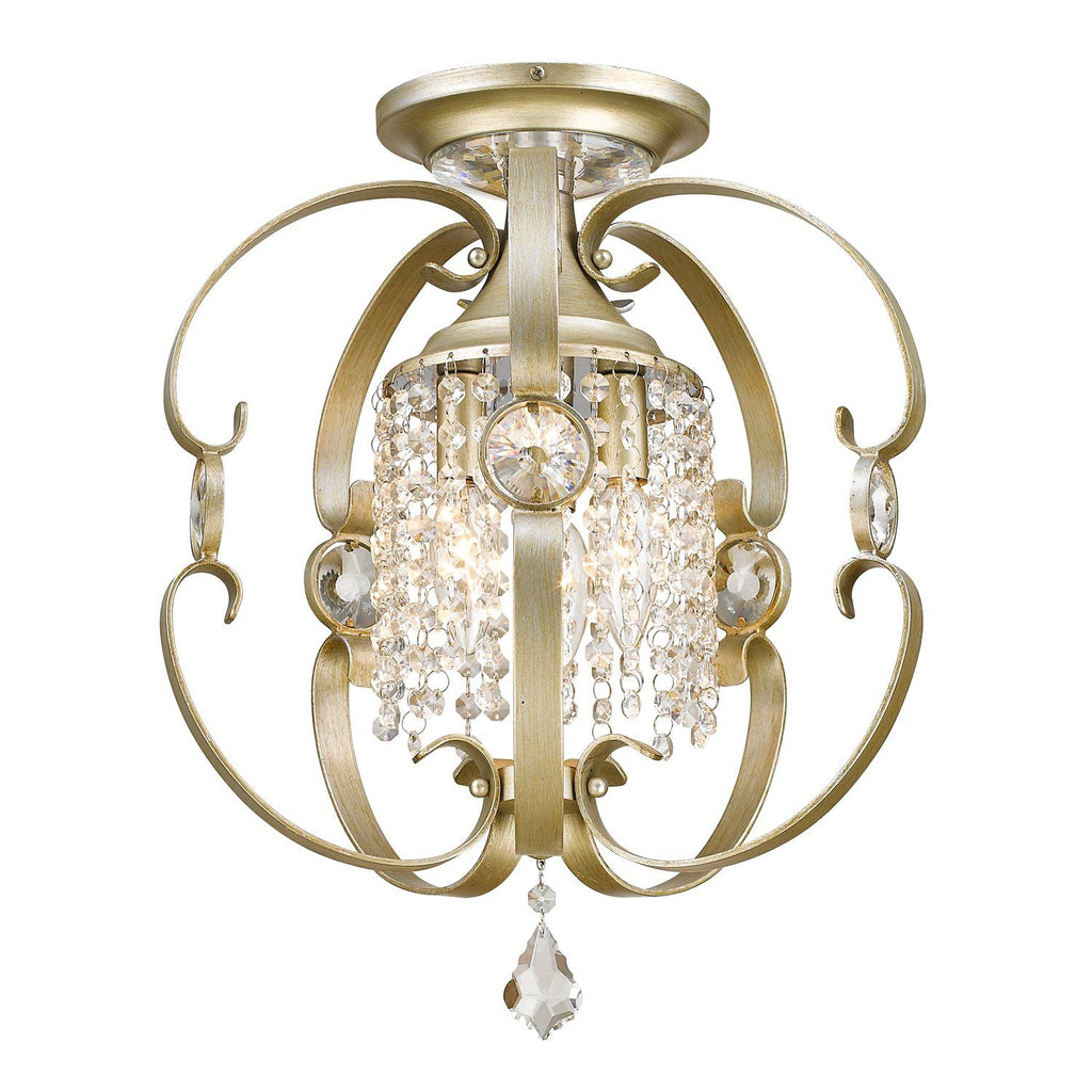 Ella Semi-Flush in White Gold Ceiling Golden Lighting 