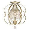 Ella Semi-Flush in White Gold Ceiling Golden Lighting 