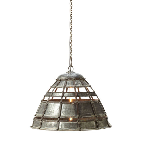 Colossal Fortress 22"w Pendant In Distressed Silver Ceiling Dimond Home 