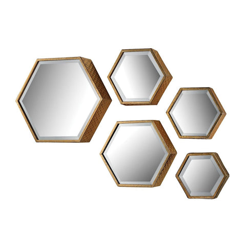 Hexagonal Mirrors - Set of 5 Mirrors Sterling 