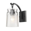 Travers BLK 1 Light Wall Sconce in Black Wall Golden Lighting 