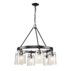 Travers BLK 6 Light Chandelier in Black Ceiling Golden Lighting 