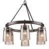 Travers 6 Light Chandelier in Rubbed Bronze Ceiling Golden Lighting 