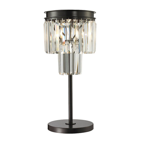 Palacial 1 Light Table Lamp In Oil Rubbed Bronze And Clear Crystal Lamps Dimond Lighting 
