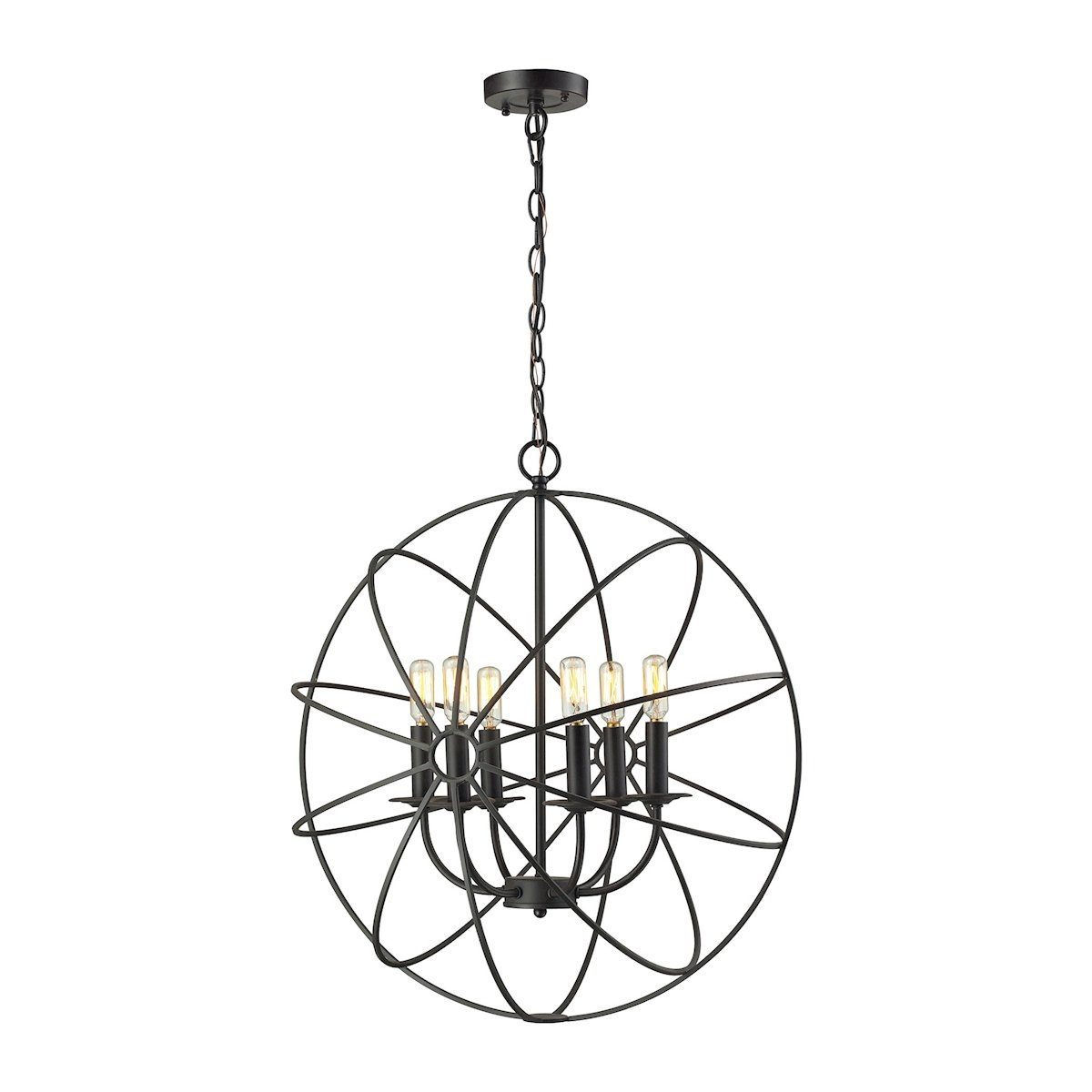 Yardley 6 Light Chandelier In Oil Rubbed Bronze Ceiling Elk Lighting 