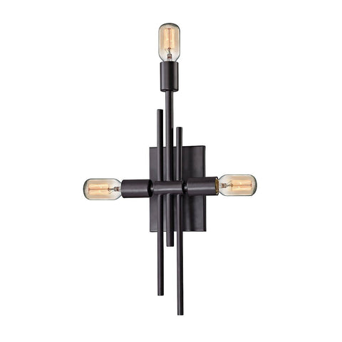 Parallax 3 Light Sconce In Oil Rubbed Bronze Wall Sconce Elk Lighting 