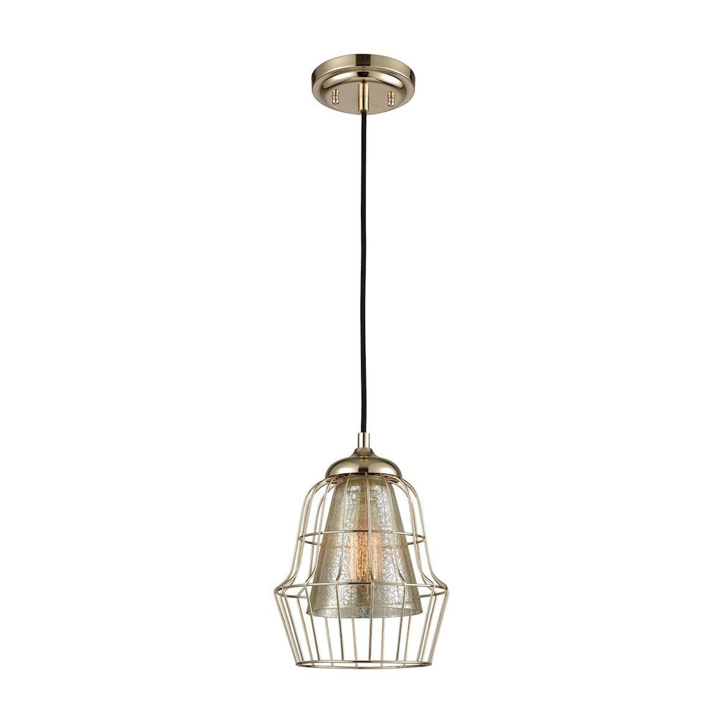 Yardley Pendant In Polished Gold With Mercury Glass Ceiling Elk Lighting 