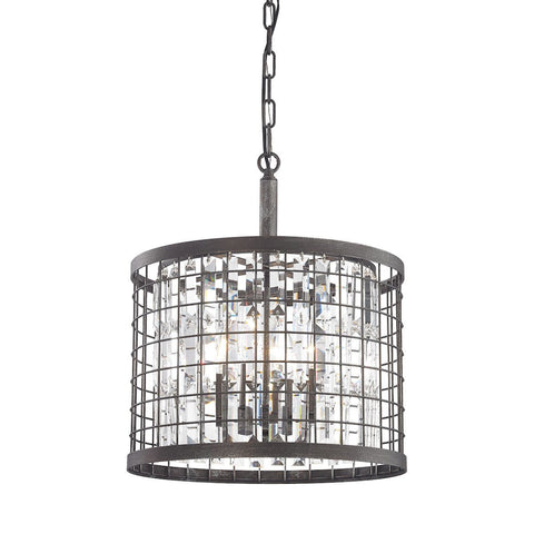 Nadina 4 Light Chandelier In Silverdust Iron Ceiling Elk Lighting 