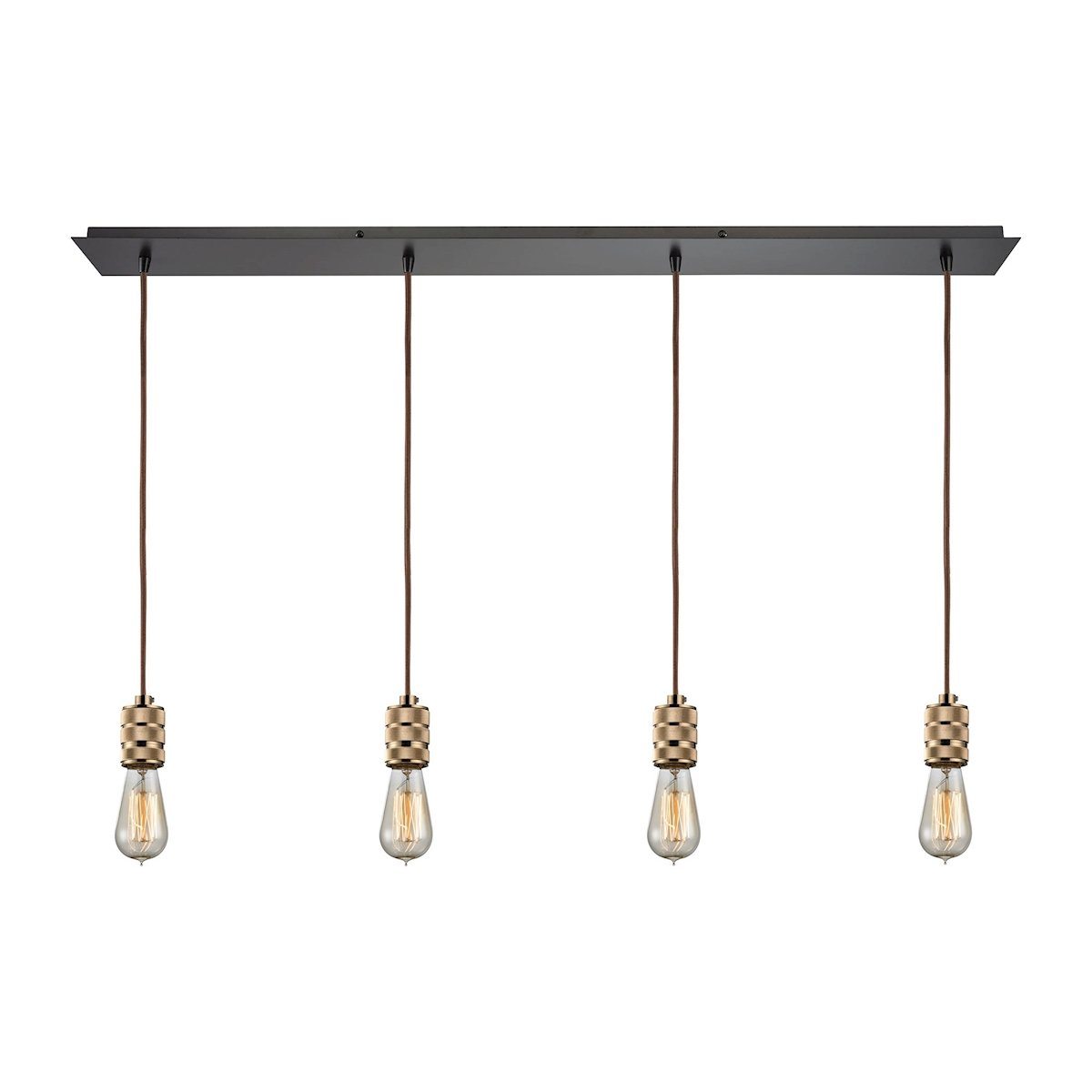 Camley 4 Light Pendant In Polished Gold And Oil Rubbed Bronze Ceiling Elk Lighting 