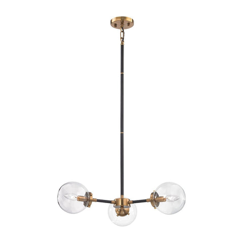 Boudreaux 3 Light Chandelier In Matte Black And Antique Gold Ceiling Elk Lighting 