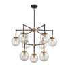 Boudreaux 9 Chandelier Matte Black/Antique Gold Ceiling Elk Lighting 