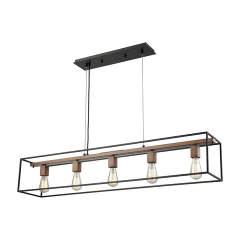 Rigby 5 Light Chandelier In Oil Rubbed Bronze And Tarnished Brass Ceiling Elk Lighting 