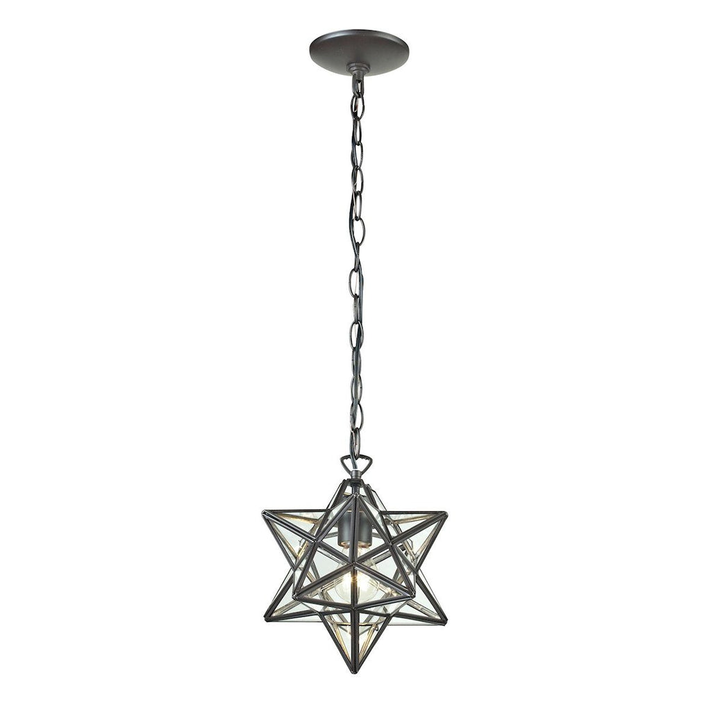 Star 1 Light Pendant In Clear Glass Ceiling Sterling 