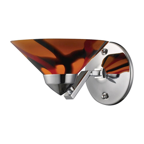 Refraction 1 Light Wall Sconce In Polished Chrome And Jasper Glass Wall Sconce Elk Lighting 