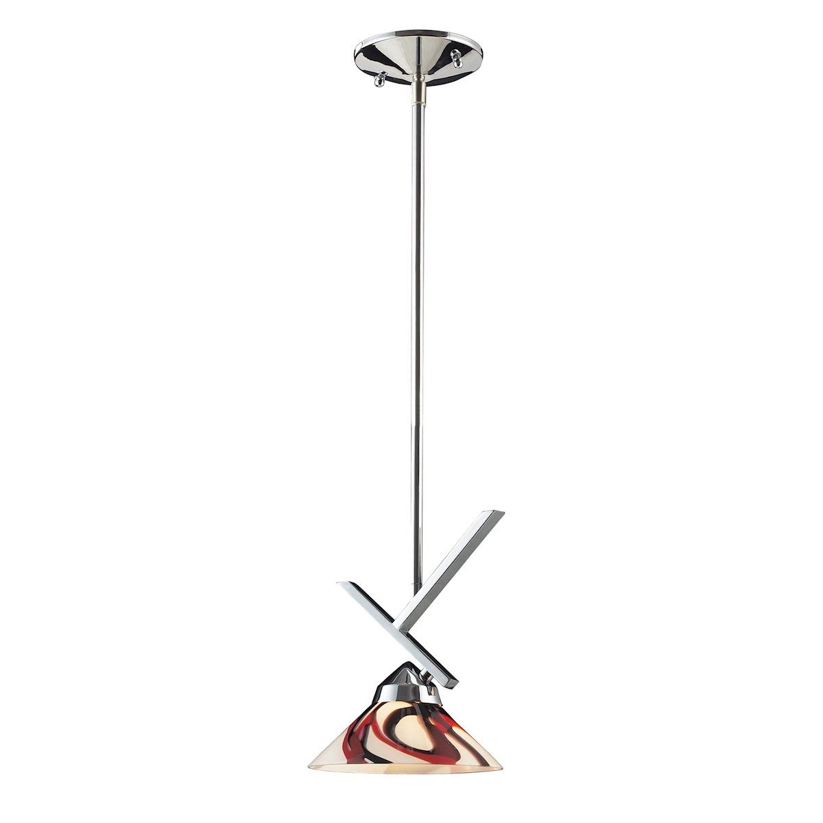 Refraction Pendant In Polished Chrome And Creme White Glass Ceiling Elk Lighting 